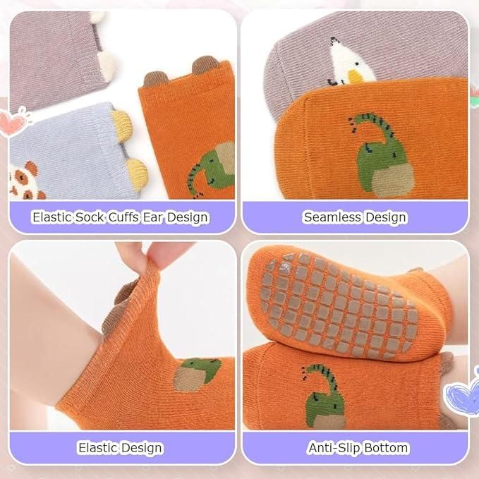 Antislip Socks For New Born Baby (5 pc set)